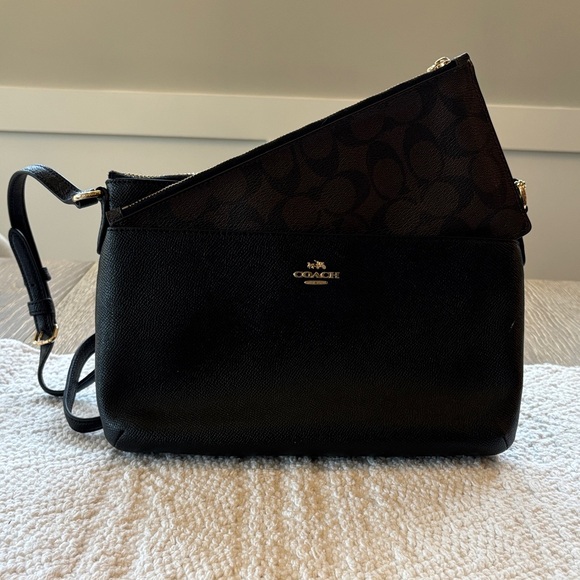 Coach Black Crossbody Bag with Gold Accents - Picture 3 of 3
